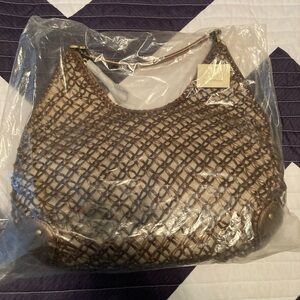 NWT Cole Haan Zip Hobo Metallic Sierra Open Weave in Bronze